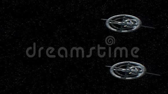 任务到深空垂直变形立体对大宇宙飞船在恒星背景下的三维动画视频的预览图