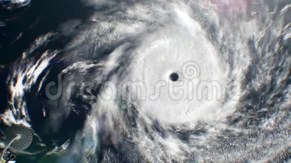 大热带气旋背景虚构天气卫星飞过三维动画所有的纹理都是在视频的预览图