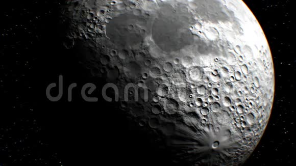 背景上的月亮虚构的观测卫星飞过3D动画月球的纹理是在视频的预览图