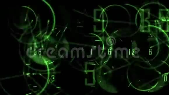 圆圈数字时区时钟和繁忙车轮贸易融资渠道数字空间视频的预览图
