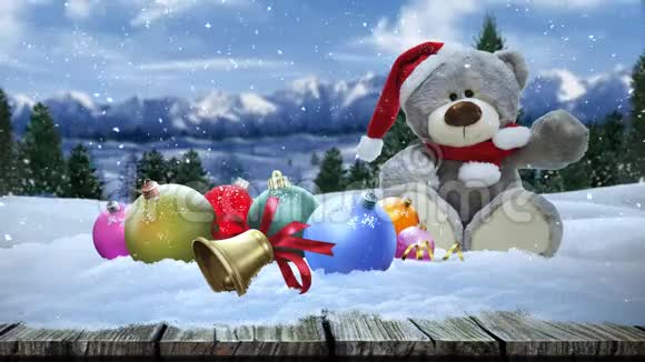 雪圈中的圣诞小熊视频的预览图