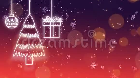 闪耀的圣诞装饰循环背景视频的预览图