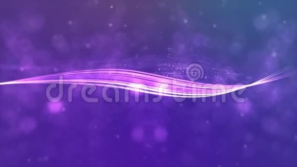 紫色背景动画上的白色抽象条纹流线和条纹飞行分形视频的预览图