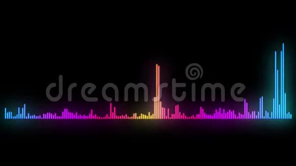 用于音乐和计算机计算的音频频谱发光模拟五彩声波视频的预览图
