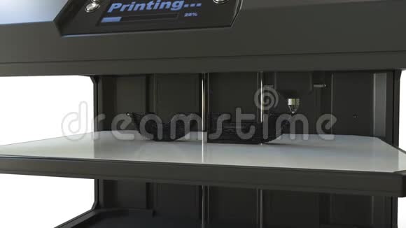 用现代3D打印机打印黑色体积文本延时动画视频的预览图