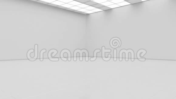 空白白色画廊背景模拟隔离恒定相机旋转视频的预览图