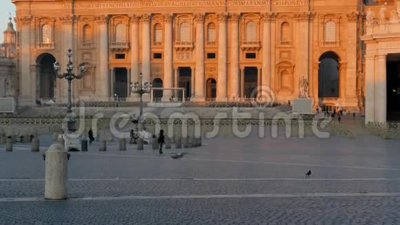 圣皮埃特罗广场早上好意大利罗马梵蒂冈视频的预览图