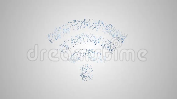 二进制代码构成wifi标志的特写轮廓4k视频的预览图