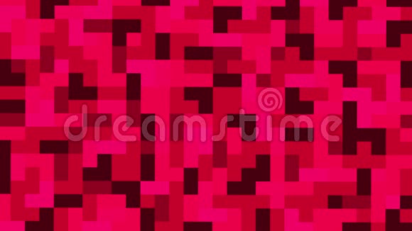 红色马赛克背景破碎成小块并显示绿色屏幕3D动画色度键视频的预览图