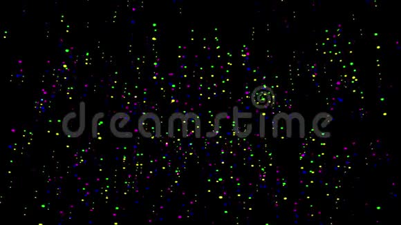 五彩雨开始黑色背景上抽象3d动画视频的预览图