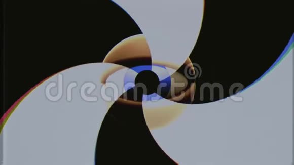 复古VHS电视闪烁眼与旋转螺旋无缝循环背景介绍动画新质量通用复古视频的预览图