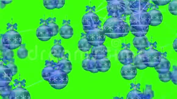 4k技术和蓝色圣诞球背景与神经元视频的预览图