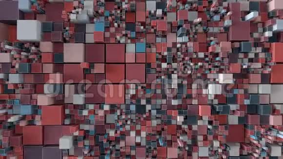 4K抽象立方体在美丽的运动中循环视频的预览图