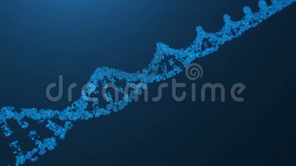 旋转的3D呈现人工整型DNA分子将DNA转换成二进制码概念二进制基因组视频的预览图