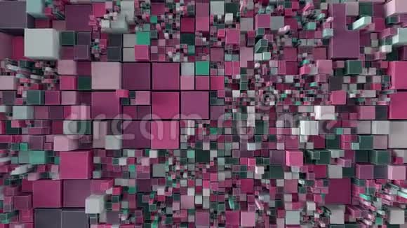 4K抽象立方体循环在美丽的运动视频的预览图