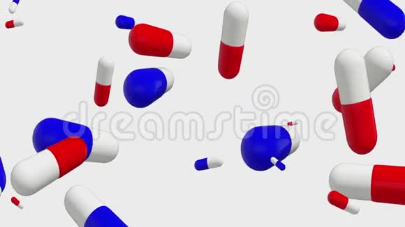 随机移动的蓝色和红色药丸视频的预览图