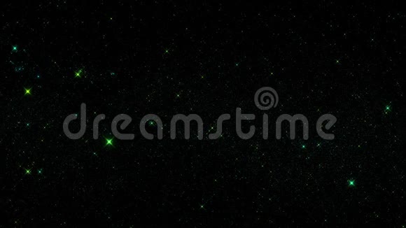 绿色发光星空星海星运动图形背景视频的预览图