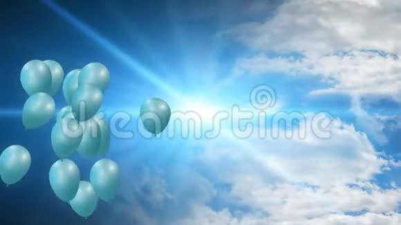 天空云庆祝气球视频的预览图