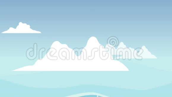 海浪蓝色景观动画视频的预览图