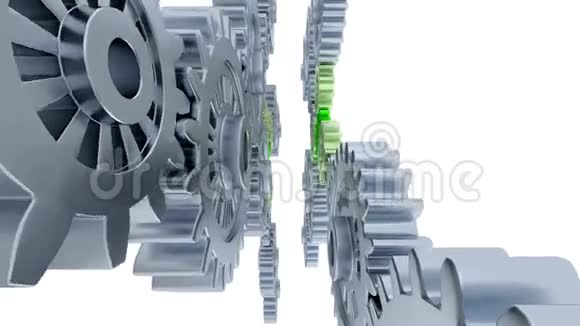 左右垂直灰色齿轮与小绿色齿轮之间的线性关系视频的预览图