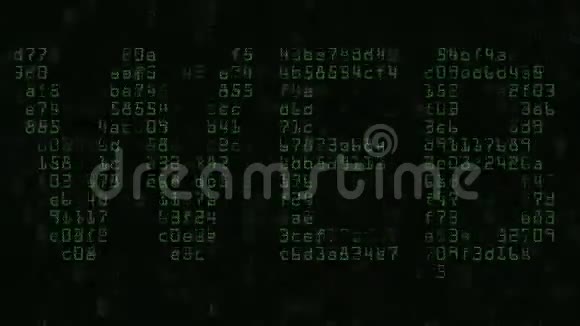 由文字和数字符号组成的计算机屏幕上的WEB标题视频的预览图