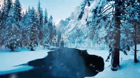 冬季河流变焦视频的预览图