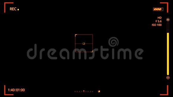 橙色HUD摄像机界面运动图形元素V2视频的预览图
