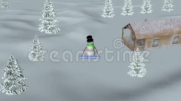 圣诞快乐的雪人视频的预览图