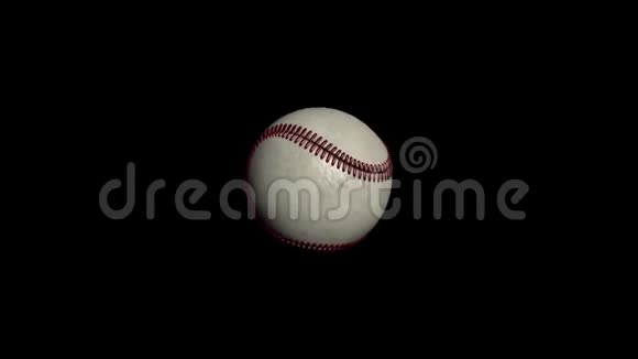 垒球隔离棒球的特写显示皮革的质地视频的预览图