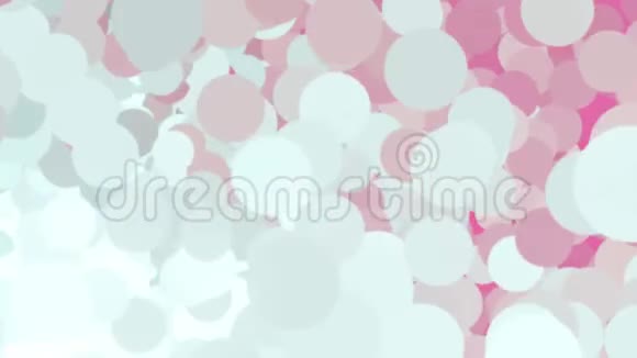 美丽的抽象动画的彩色圆圈旋转改变他们的颜色从白色和粉红色到蓝色动画视频的预览图