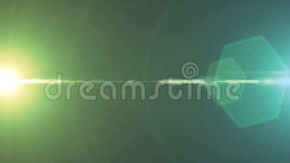 水平绿色移动灯光学镜头耀斑覆盖闪亮的动画艺术背景新质量自然照明视频的预览图
