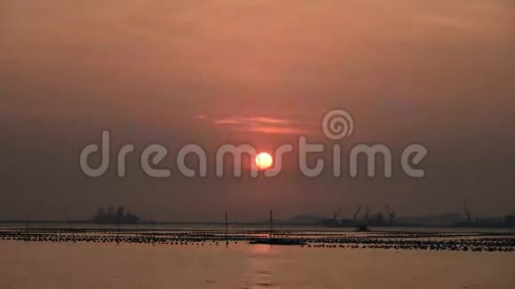 日落时分雾天和锡昌岛斯里兰卡泰国视频的预览图