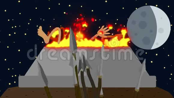 满月之夜原始部落与人类牺牲视频的预览图