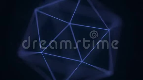 蓝色多边形固体可循环三维图形视频的预览图