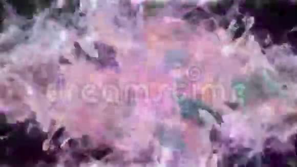 运动背景VJ循环紫粉橙颗粒高清视频的预览图