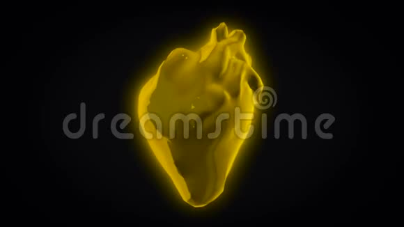 彩色心脏跳动三维模型在黑暗背景下旋转的抽象动画动画人体解剖视频的预览图