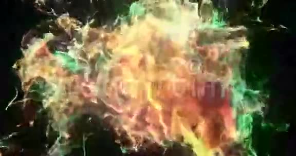 运动背景VJ循环红黄绿粒子4k视频的预览图