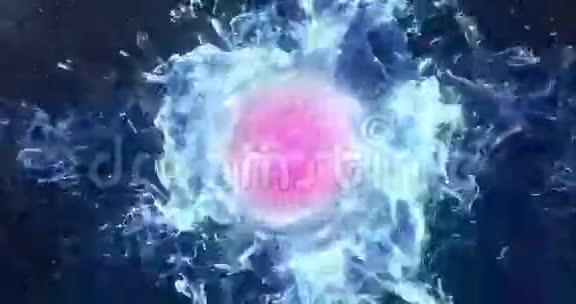 运动背景VJ环粉红色镜头球蓝色粒子4k视频的预览图
