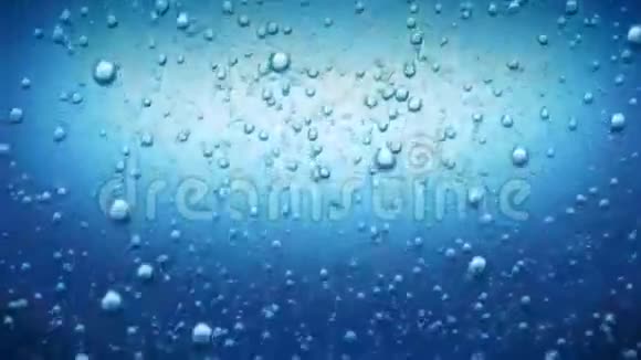 美丽的空气气泡在水中升起蓝泡泡水循环三维动画高清1080视频的预览图