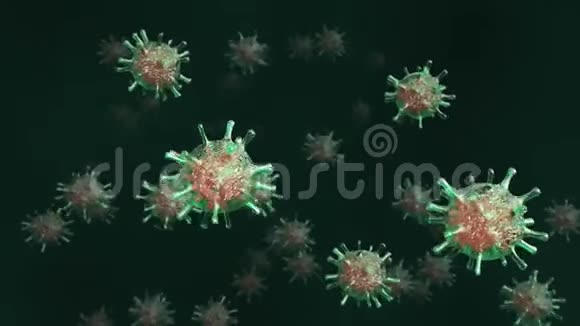 液体环境中病毒的绿色细胞视频的预览图