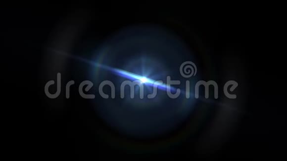 中央蓝星闪耀旋转光学镜头耀斑闪亮的boke无缝环路动画艺术背景新质量视频的预览图