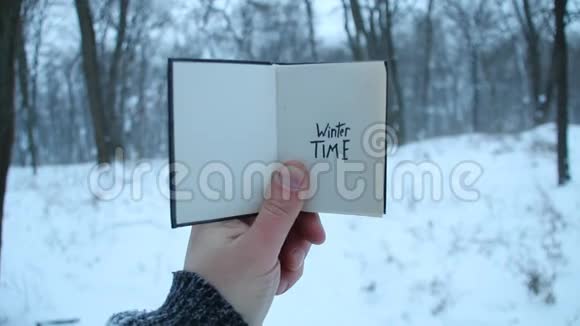 冬季的想法书和文字视频的预览图