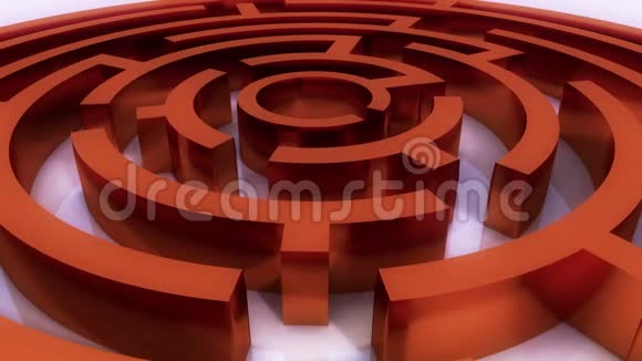 旋转红色金属迷宫抽象的商业和技术背景视频的预览图