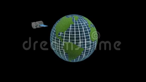 旋转地球仪和一对卫星视频的预览图