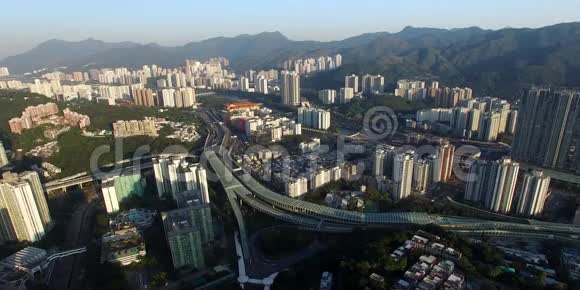 斯密香港的天际线鸟瞰图视频的预览图