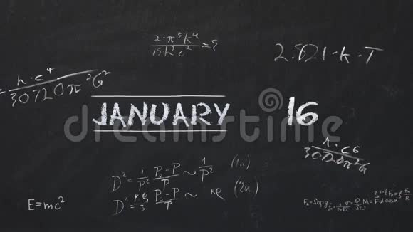 全年日历在一个时间流逝的黑板视频的预览图