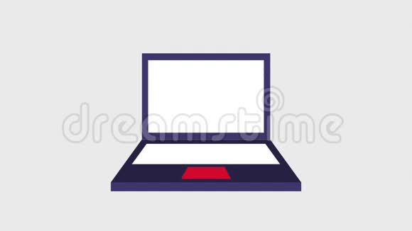 笔记本电脑屏幕图标的邮件视频的预览图