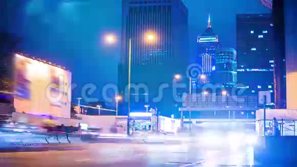 香港城市之夜时光高清广射视频的预览图