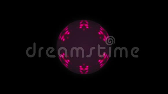 带有紫罗兰色闪烁的明亮粒子的球体现代计算机生成背景三维渲染视频的预览图