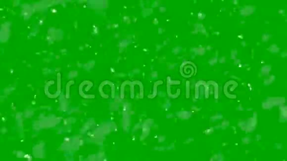 高质量的运动动画雪落在绿色屏幕背景上沉重的雪花视频的预览图